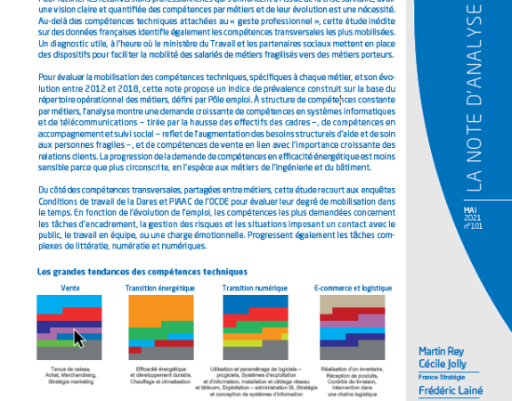 France stratégie publie une nouvelle cartographie des compétences techniques et comportementales par familles de métiers